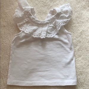 Janie and Jack white ruffle tank